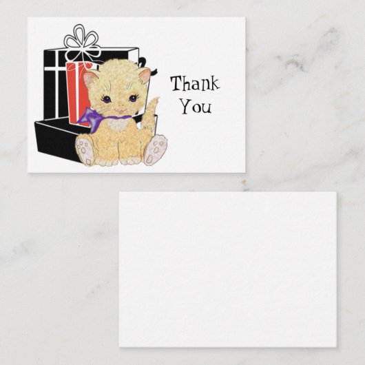 Schattigee Kitten Cadeaudoos Dank u kaart Notitiekaartje (Voorkant / Achterkant)
