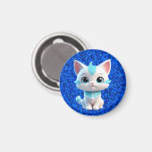 Schattigee Kitten Cartoon 3D Design-38063 Magneet (Voorkant / Achterkant)
