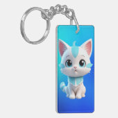 Schattigee Kitten Cartoon 3D Design-38063 Sleutelhanger (Voorkant Links)