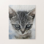 Schattigee Kitten Cat Art Puzzel Grijs Kat Legpuzzel (Verticaal)