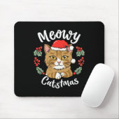 Schattigee Kitten Cat Christmas Santa Hat Meowy Ca Muismat (Met muis)