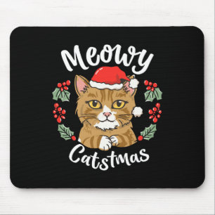 Schattigee Kitten Cat Christmas Santa Hat Meowy Ca Muismat