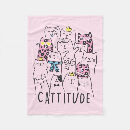 Schattigee kitten cattitude | Kattenliefhebbers ca Fleece Deken (Voorkant)