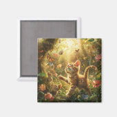 Schattigee kitten digitale kunstmagneet magneet (Voorkant / Achterkant)