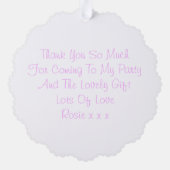 Schattigee kitten | Dochters Verjaardag Dank u Ornament Kaart (Achterkant)