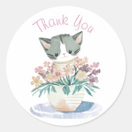 Schattigee kitten | Dochters Verjaardag Dank u Ronde Sticker