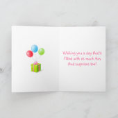 Schattigee kitten en ballonnen - Happy Birthday Ka Kaart (Binnen)