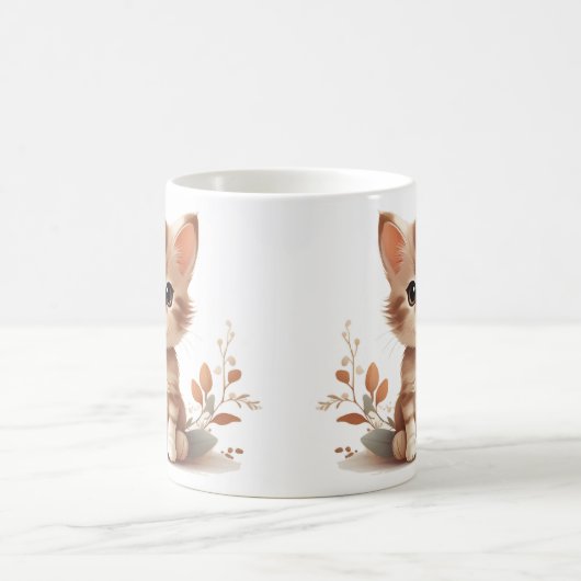 Schattigee Kitten en Bloemen Mok (Center)