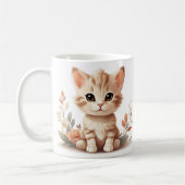 Schattigee Kitten en Bloemen Mok (Links)