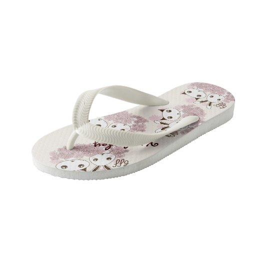 Schattigee Kitten en Bunny Dierenvrienden Meisje Kinder Teenslippers (Schuin)