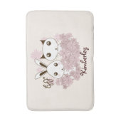 Schattigee Kitten en Bunny Dierenvrienden Meisjes  Badmat (Voorkant Verticaal)