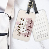 Schattigee Kitten en Bunny Dierenvrienden Meisjes  Bagagelabel