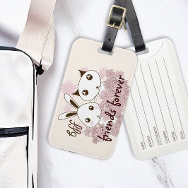 Schattigee Kitten en Bunny Dierenvrienden Meisjes Bagagelabel