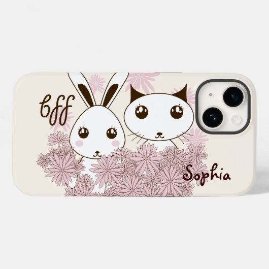 Schattigee Kitten en Bunny Dierenvrienden Meisjes Case-Mate iPhone Case (Achterkant (horizontaal))