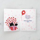Schattigee Kitten en Hart Ballon Valentijn Kaart (Binnen)