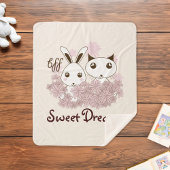 Schattigee kitten en konijn beste vrienden Kinder  Sherpa Deken