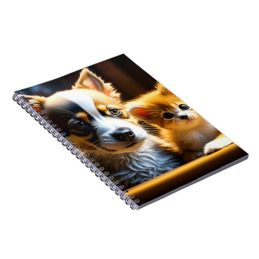 Schattigee kitten en puppy notitieboek (Rechterzijde)