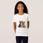Schattigee kitten en puppy t-shirt (Voorkant volledig)