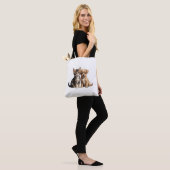 Schattigee kitten en puppy tote bag (Op model)
