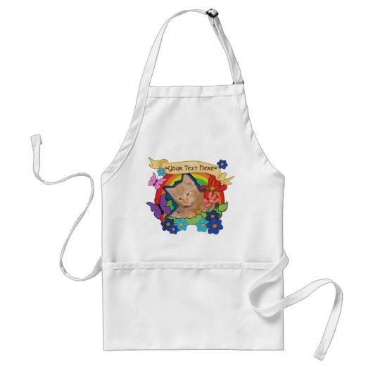 Schattigee Kitten en Scroll Schort (Voorkant)