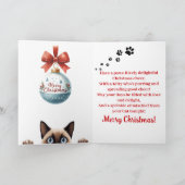 Schattigee Kitten Funny Cat Christmas Kaart (Binnen)