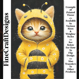 Schattigee kitten gekleed als een hommel bij AK4H  Tissuepapier