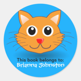 Schattigee kitten gepersonaliseerde naam label