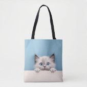 Schattigee kitten gluren ragdoll kat tote bag (Voorkant)