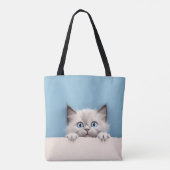 Schattigee kitten gluren ragdoll kat tote bag (Achterkant)