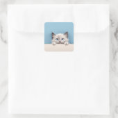 Schattigee kitten gluren ragdoll kat vierkante sticker (Tas)