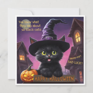 Schattigee Kitten Halloween Kaart