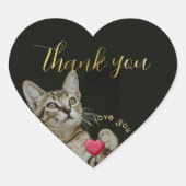 Schattigee kitten Ik hou van je met hart Hart Sticker (Voorkant)