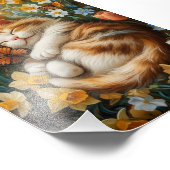 Schattigee kitten in de voorjaarsbloemen - Perfect Foto Afdruk (Hoek)