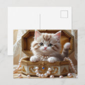 Schattigee kitten in een juwelendoos briefkaart (Voorkant / Achterkant)