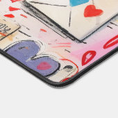 Schattigee kitten in een theekopje met harten Mono Bureaumat (Hoek)