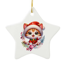 Schattigee kitten in kerstkostuum