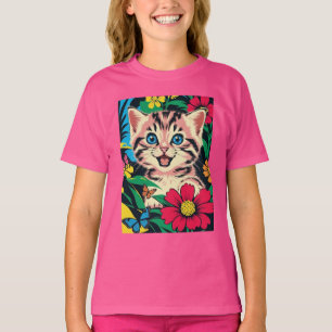 Schattigee Kitten in Pop Art schilderstijl T-shirt