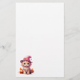 Schattigee kitten in roze briefpapier