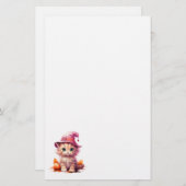 Schattigee kitten in roze briefpapier (Voorkant / Achterkant)