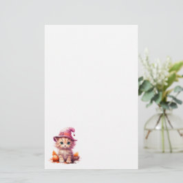 Schattigee kitten in roze briefpapier