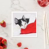 Schattigee Kitten in Santa Hat Servet (Insitu)
