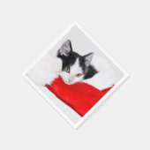 Schattigee Kitten in Santa Hat Servet (Hoek)