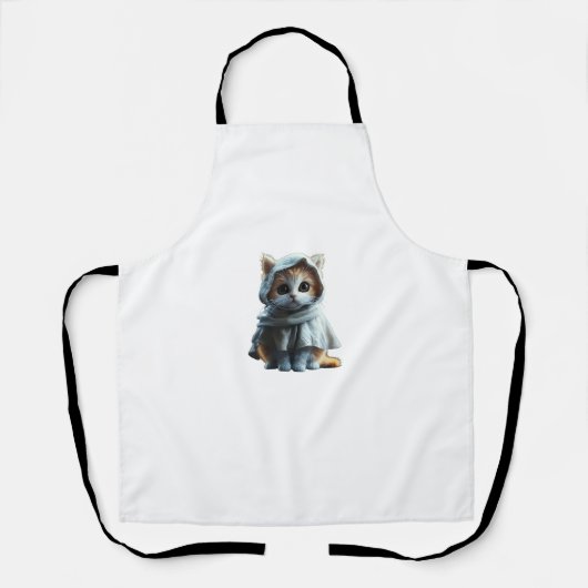 Schattigee kitten in spookkostuum - Halloween Cuen Schort (Voorkant)