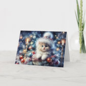 Schattigee Kitten Inspirerend Bijbelvers Kerst Feestdagen Kaart (Voorkant)