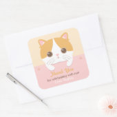 Schattigee kitten kat dank u verjaardagsfeestje St Vierkante Sticker (Envelop)