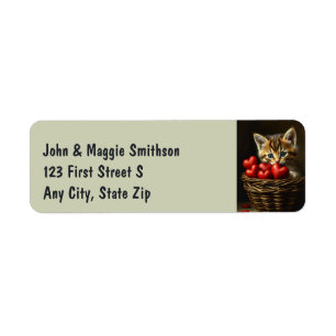 Schattigee Kitten Kat Dierenmand van Harten Etiket