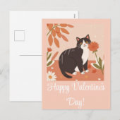 Schattigee kitten kat Happy Valentijnsdag geperson Feestdagenkaart (Voorkant / Achterkant)