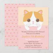 Schattigee kitten kat meisjes verjaardagsfeestuitn kaart (Voorkant / Achterkant)