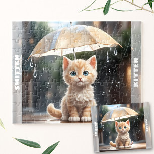 Schattigee Kitten Kat Paraplu Herfst Regen Aangepa Legpuzzel
