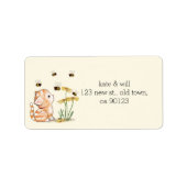 Schattigee kitten kat retouradres labels vanille (Voorkant)